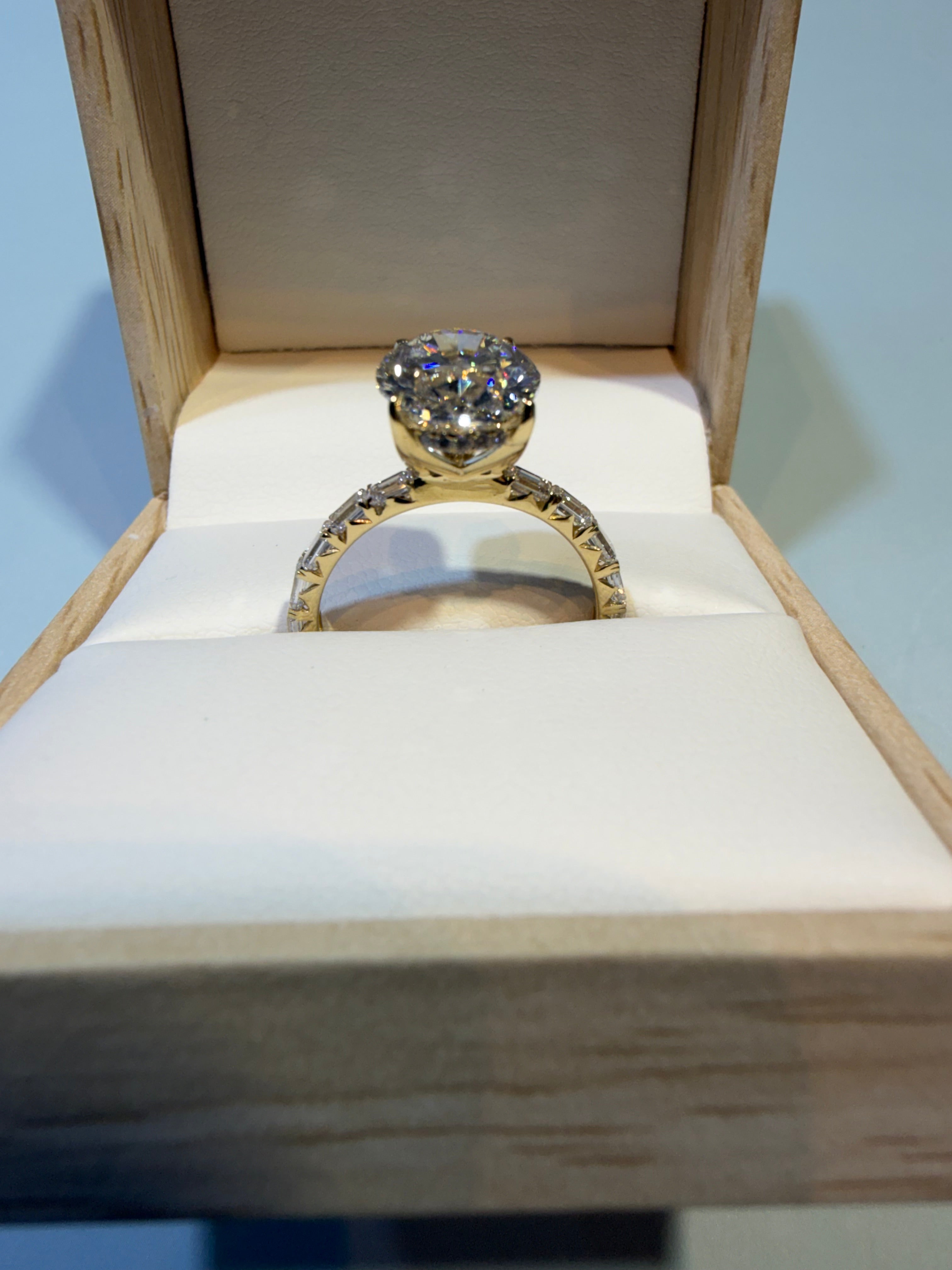 4.08 Carat Oval Cut Lab-Grown Diamond Engagement Ring – 14K Yellow Gold | IGI Certified