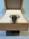 3 Carat Emerald shape lab Diamond engagement ring igi certified 14k yellow gold + hidden halo