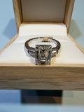 3.12 Carat Emerald shape lab Diamond Engagement Ring igi certified 14k White Gold