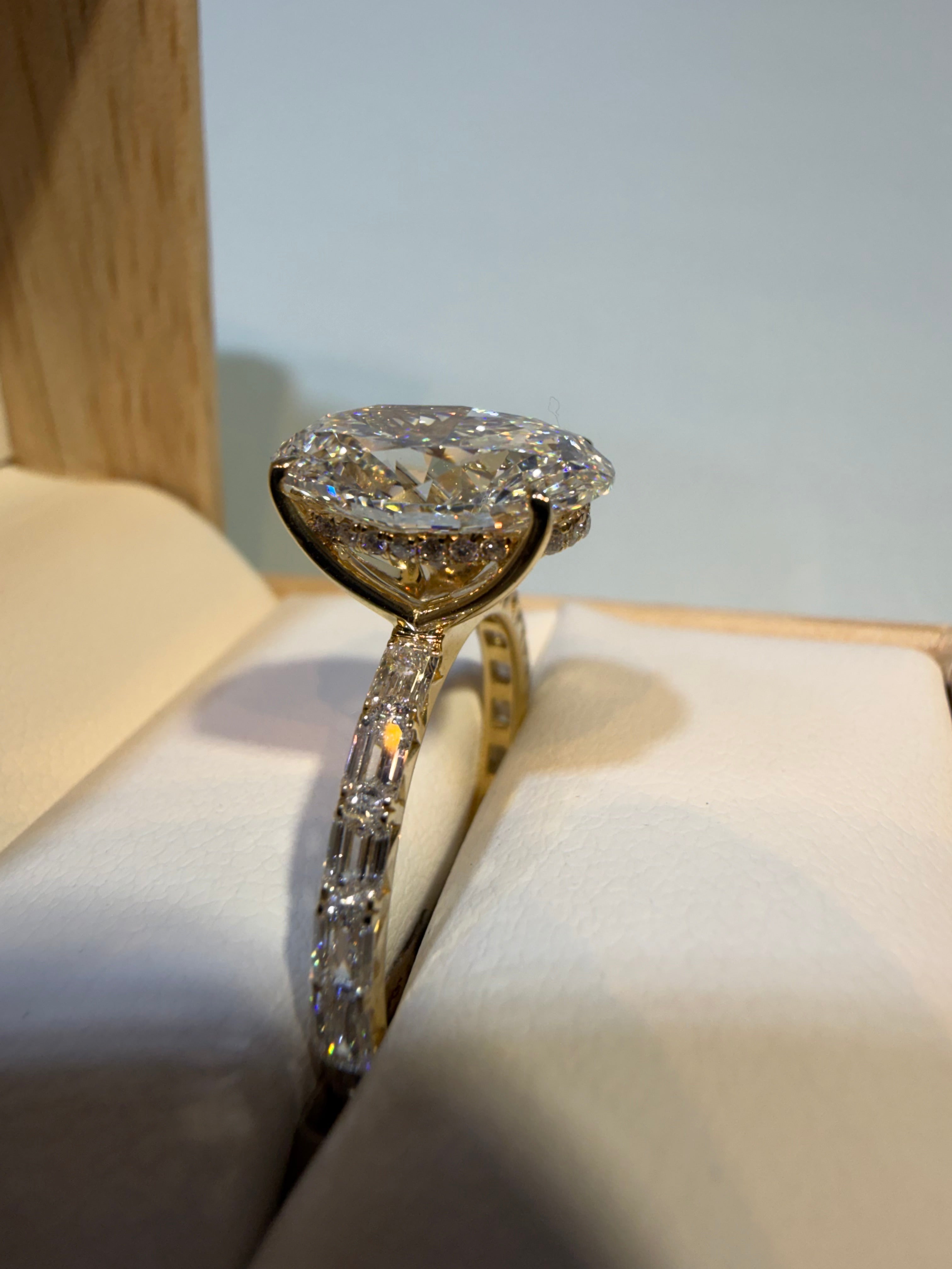 4.08 Carat Oval Cut Lab-Grown Diamond Engagement Ring – 14K Yellow Gold | IGI Certified